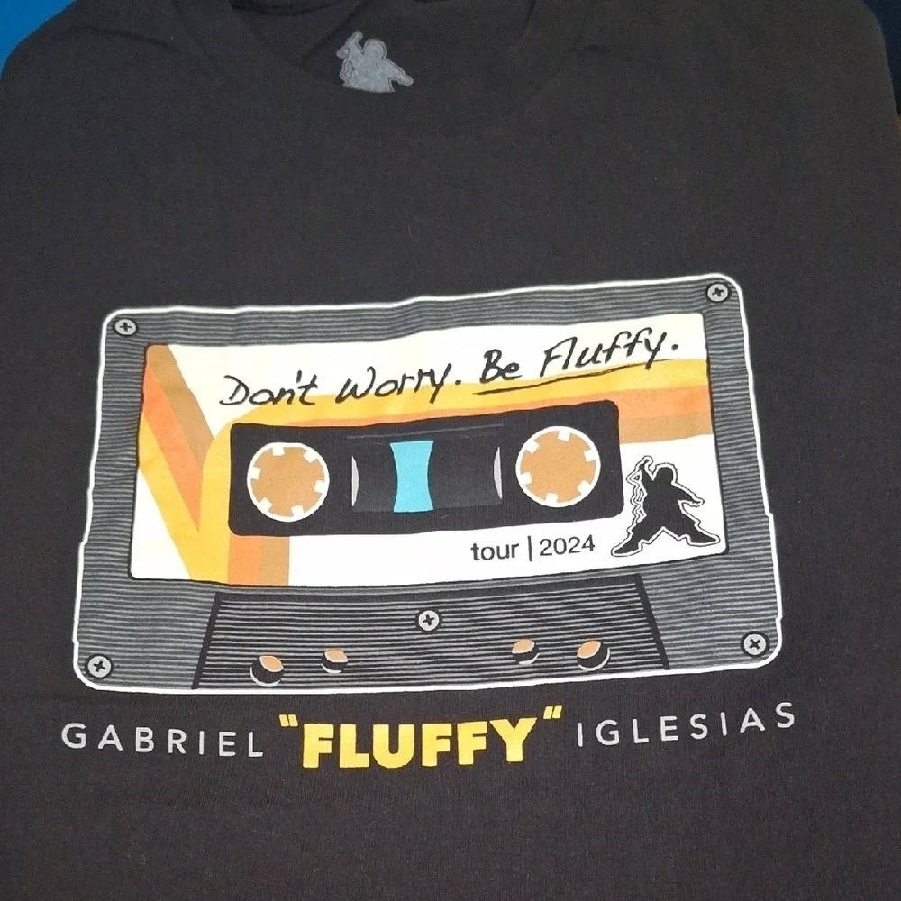 Gabriel Fluffy Iglesias‎ Dont Worry Be Fluffy Tour 2024 Black Graphic T-Shirt